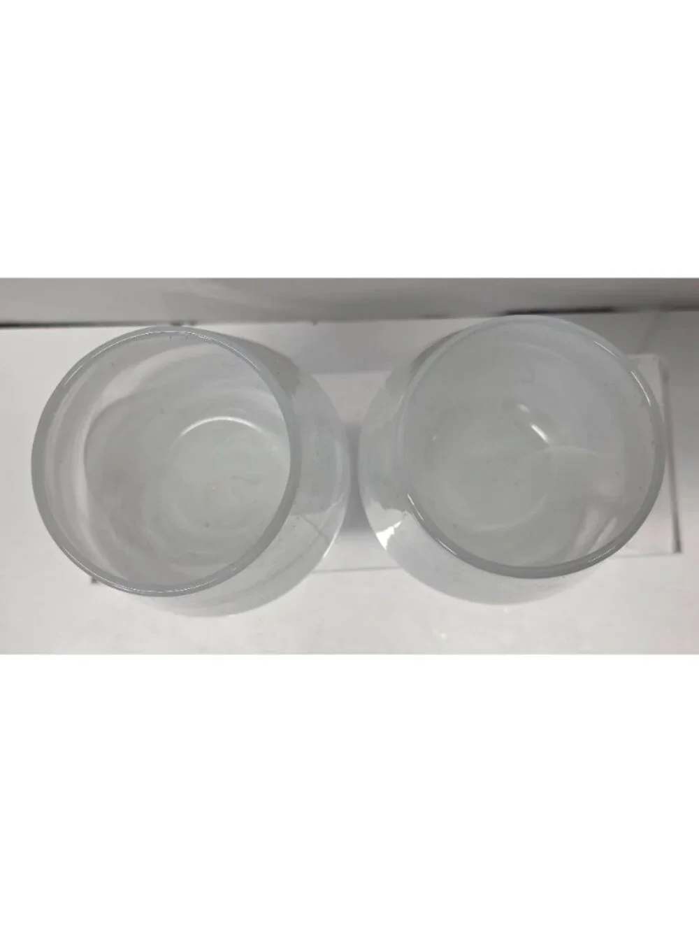 Set of 2 Frosted White Swirl Stemless Wine Glasses Tumblers 5